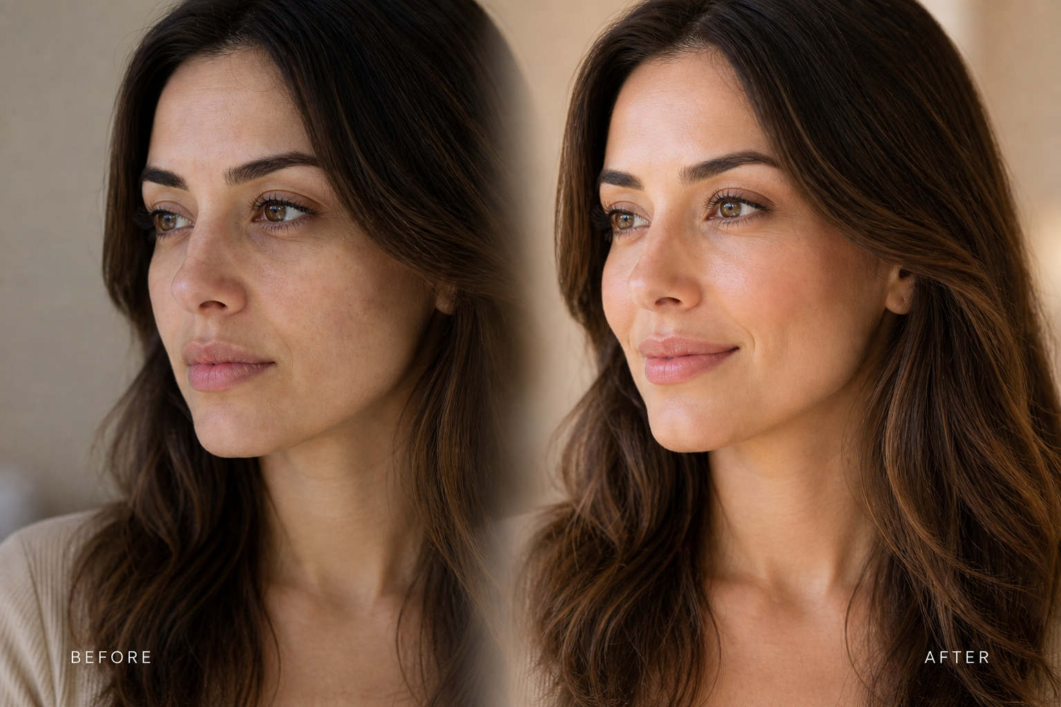 Before after hydrating facial Dubai Elaris