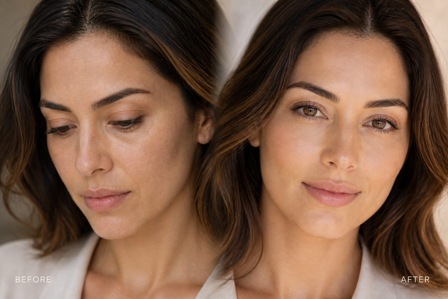 Before after glow facial Dubai Elaris