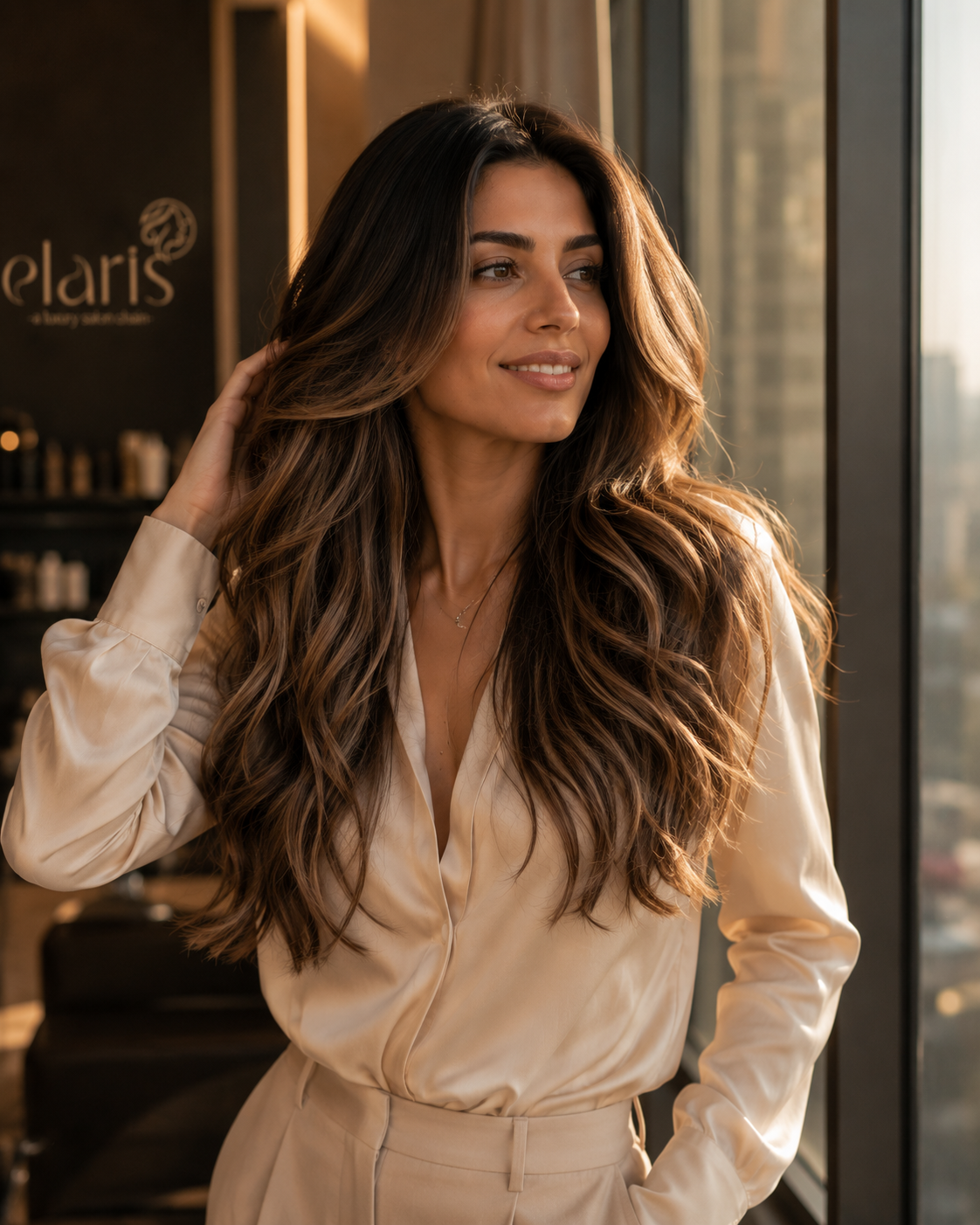 Air Touch Highlights Dubai — Elaris Luxury Beauty Salon