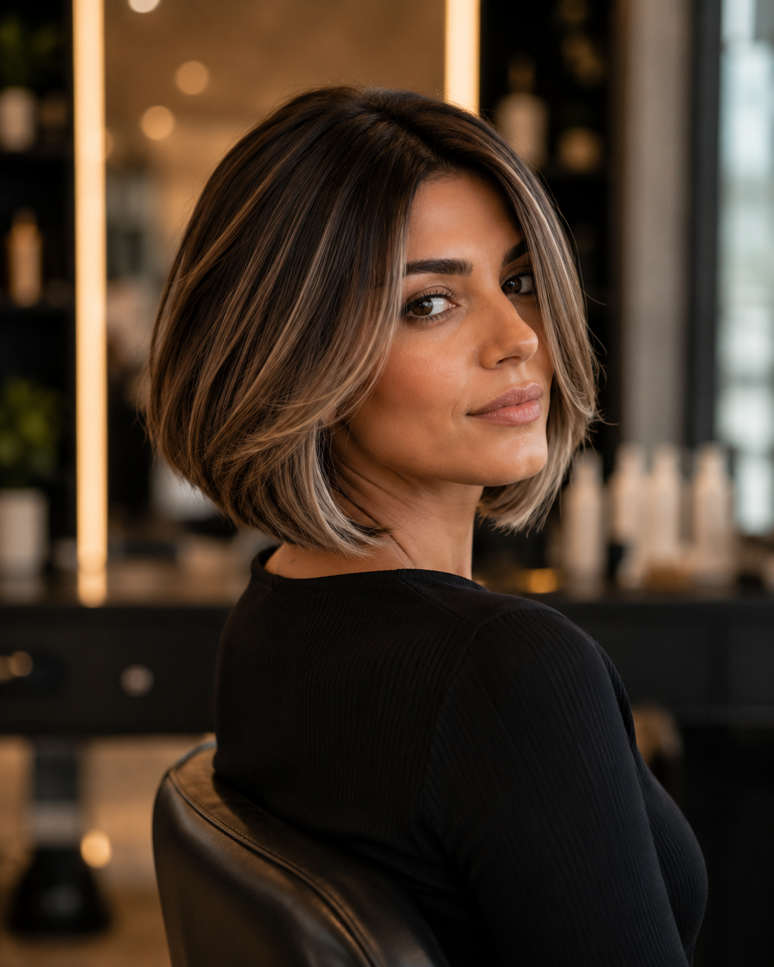 Air Touch Highlights short hair Dubai Elaris