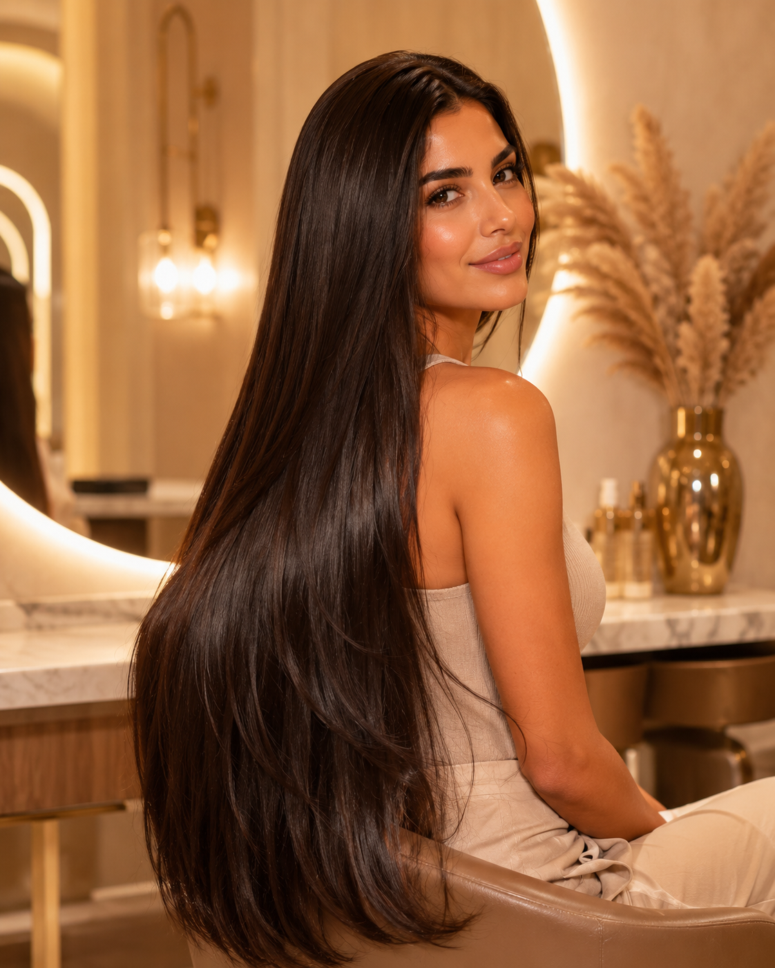 Hair Botox extremely long hair Dubai Elaris