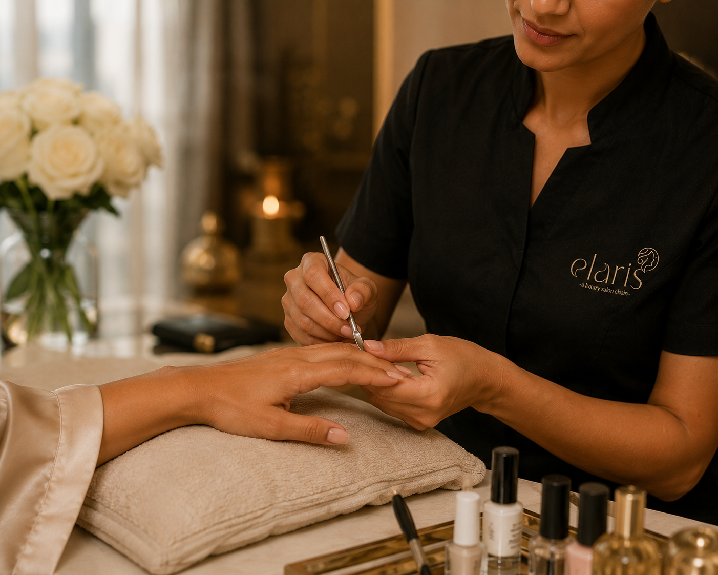 Elegant nail art home service Dubai