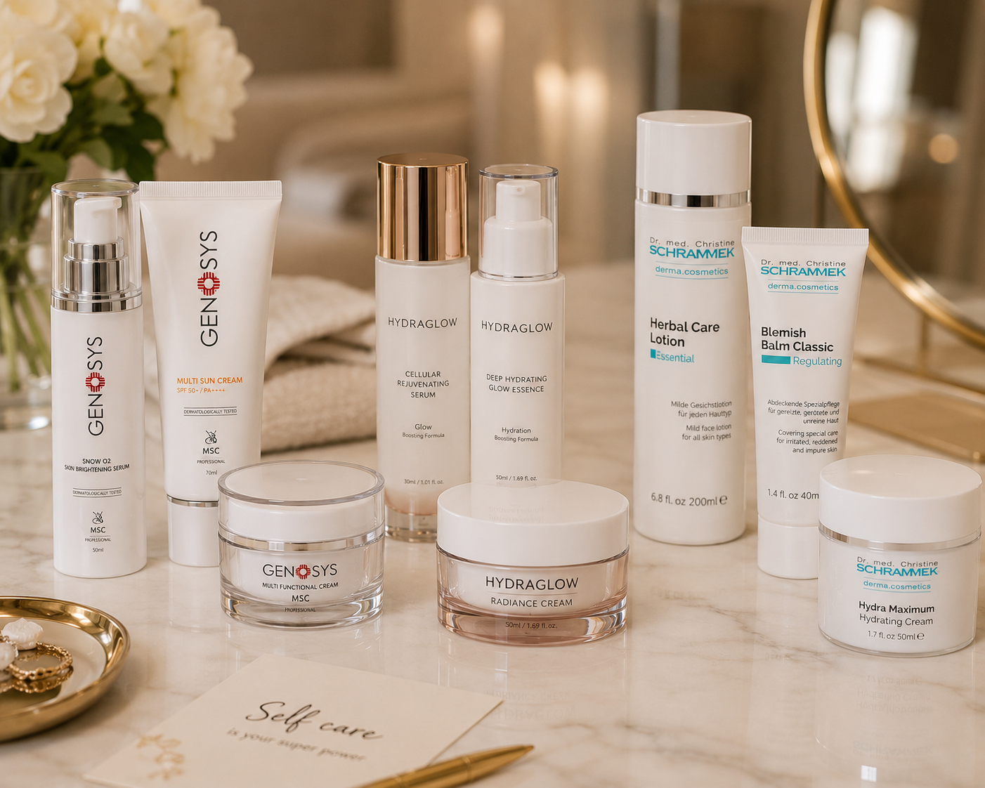 Clinical skin care products Elaris Genosys Hydra-Glow Dr Schrammek